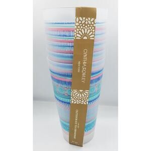 Cynthia Rowley New York Outdoor Iced Tea Glasses BPA Free - 30 oz, Set of 5 NEW